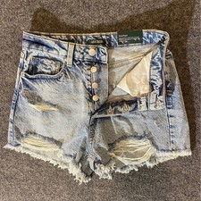 Wild Fable Denim Shorts Size 4 High Rise Distressed Raw Hem Button Fly NEW NWT