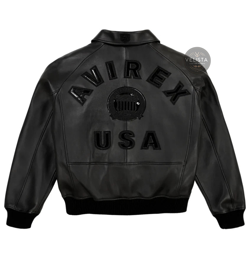 Avirex Men's Real Bomber Leather Jacket American Flight MotorBike Leather Jacket