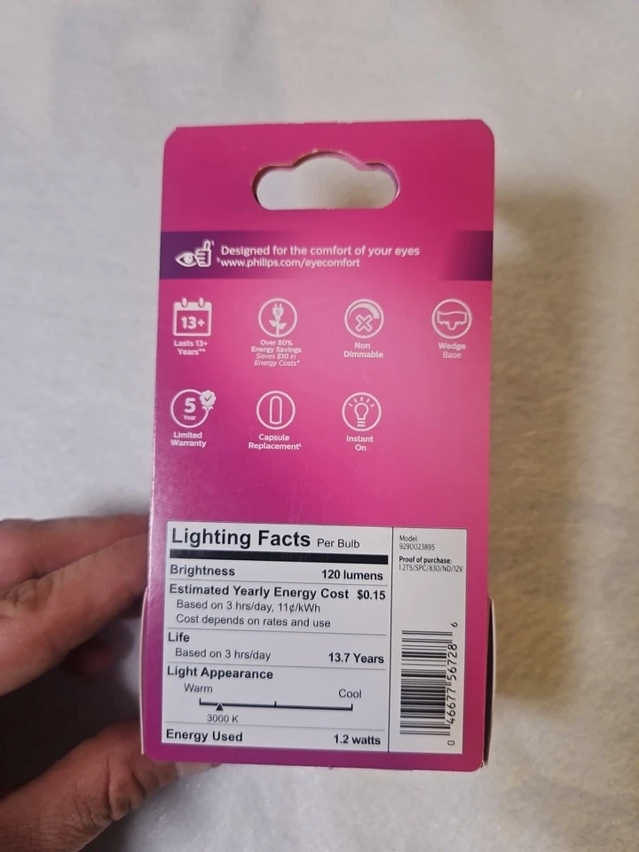 Philips Capsule LED 7W 2 pack 1.2W LED bright white - Image 2 of 2