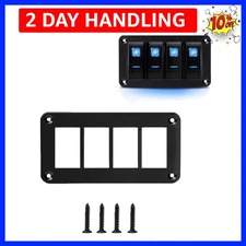 Switch Panel, 4 Gang Rocker Toggle Switch Aluminum Housing Bracket for Car Tr...
