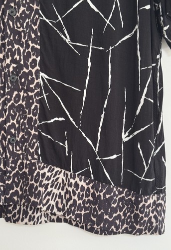 Camisa Allsaints “Stix” Manga Corta Vacaciones Hawaiana Negra Leopardo Grande/Relax - Imagen 11 de 11