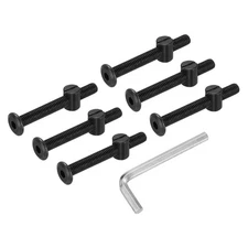 Furniture Bolt Nut Set, 6 Pcs M8 x 65 mm Flat Head Hex Socket Cap Screws Bolts