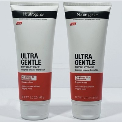 2x Neutrogena Ultra Gentle Body Gel Hydrator Acne Prone Skin Fragrance Free 7oz