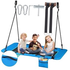 800lb 60" Large Platform Tree Swing for Kids Adults with Pocket, Anti Dark Blue
