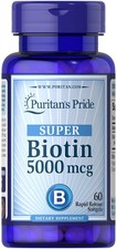 Puritan's Pride Biotin 5000 mcg - 60 Softgels