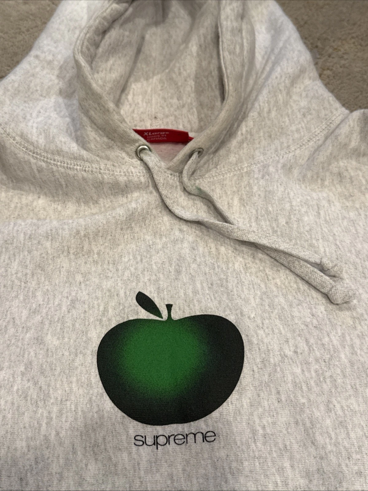 Felpa con cappuccio Supreme Apple Apple taglia XL grigio erica made in Canada