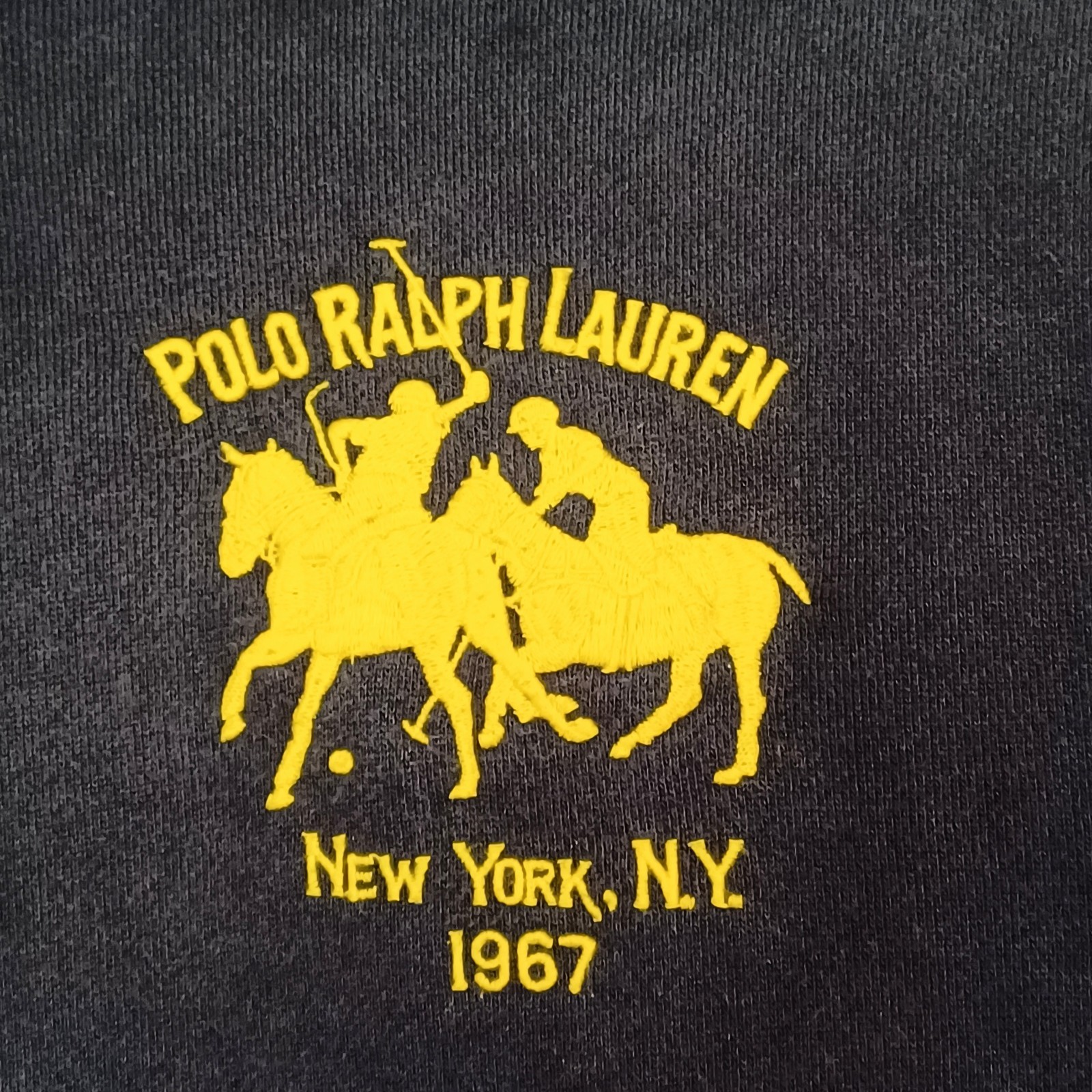 Vintage Polo Ralph Lauren felpa con cappuccio uomo piccolo blu stampede pony pullover New York