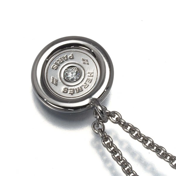 Auténtico Collar HERMES Diamante Clou de Selle Oro Blanco 18K 750  Foto 2 de 4