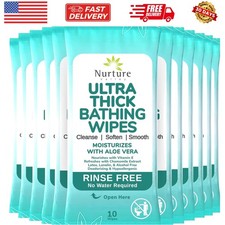 Nurture XL Ultra Thick Body Wipes for Adults w/Aloe  120 Extra Large Disposa...
