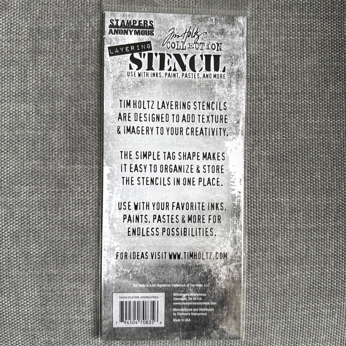 Tim Holtz Layering Stencil Coffee Ring Stain Splatters Mixed