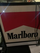 RARE VINTAGE 1997 MARLBORO DOUBLE SIDED ELECTRIC LIGHT UP SIGN WORKING 30" X 26"