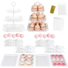 NWK Pack of 11 Cake Stand Set of Cupcake Stand, Tray  Cake Pop Stands