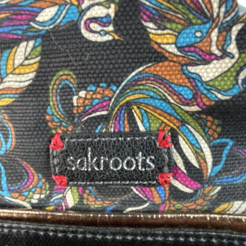 Bolso de Mano Sakroots Mujer Grande Estampado de Plumas Cartera Cuero Vegano Multicolor Foto 3 de 4