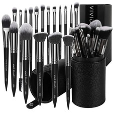 18 Pcs Professional Makeup Brush Set With Travel Case Black Face Eye Beauty Tool
