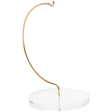 Plymor Wire Ornament Hanger Display with 3" Clear Acrylic Round Base, 5.5" H