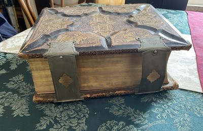 Antique 1892 Bible King James & Revised Double Columns/ Clasps