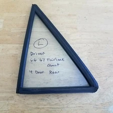 66 67 COMET FAIRLANE 4 DR Left PASSENGER REAR BACK QUARTER WINDOW Carlite  