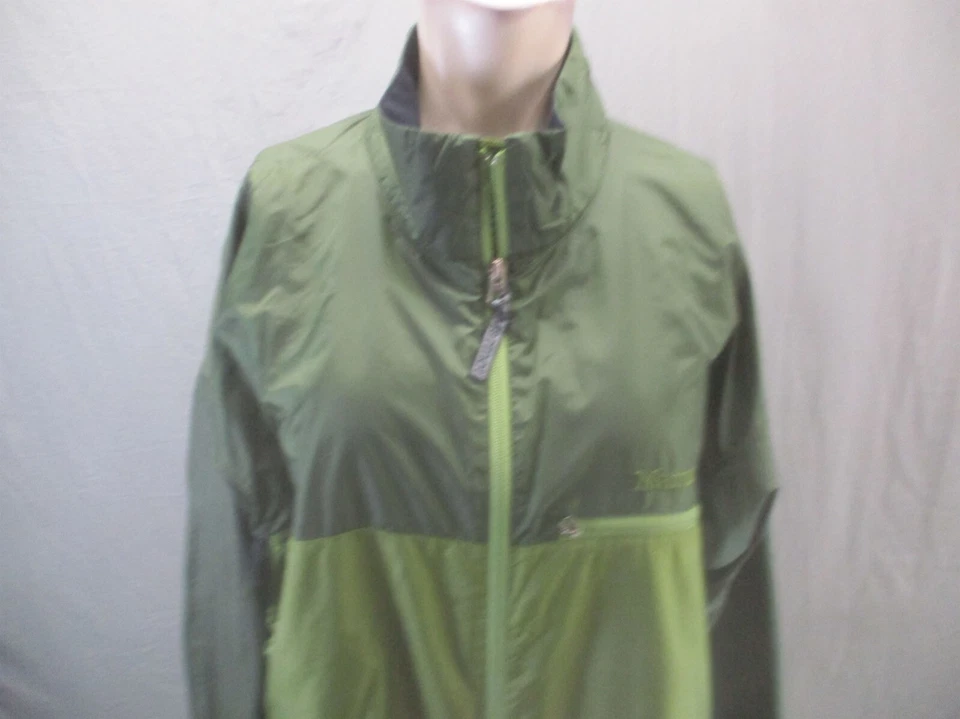 MARMOT Talla XL Para Hombres Verde Cremallera Completa Soporte Cuello Bolsillo Cortavientos Atlético 465 Foto 2 de 4