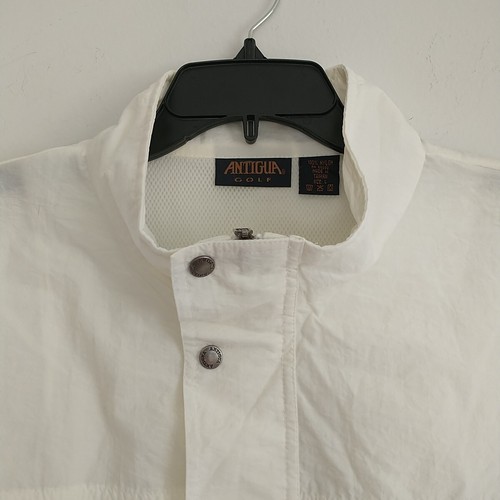 VTG Antigua Golf Cadillac NFL Golf Classic Windbreaker Jacket L Ivory Full Zip - Picture 3 of 10