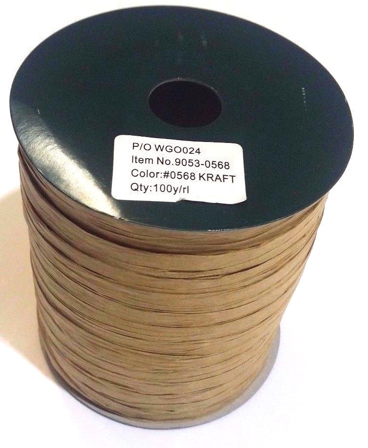 300 feet - 100 yard, Kraft Tan, Light Brown Raffia-Ribbon Fast Shipping ...