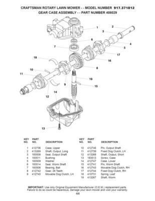 Owner's Manual Sears Craftsman 21