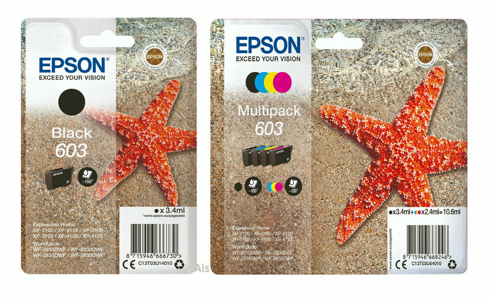 Genuine Epson 603 Starfish ink CartridgeXP2150 XP2155 XP3150 XP
