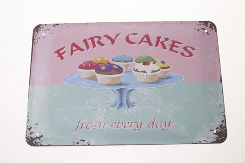 Vintage Bake Cake Sign Metal Plate Tin Poster Bakery Plaque Wall Home Decor Art