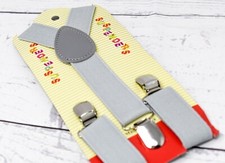 BABIES CHILDREN'S LIGHT GRAY Y-BACK ELASTIC STRAPS SUSPENDERS US SELLER