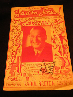 Partition Y A D'La Joie Maurice Chevalier Music Sheet