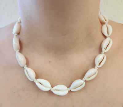 Muschel Halskette Krawatte Halskette Halskette Natur Boho Schmuck Zigeuner Böhmisch Ethnisch A165