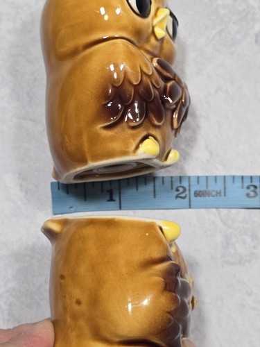 Vintage Pair Of Cute Retro Owl Ceramic Salt And Pepper Shakers - Picture 16 of 18