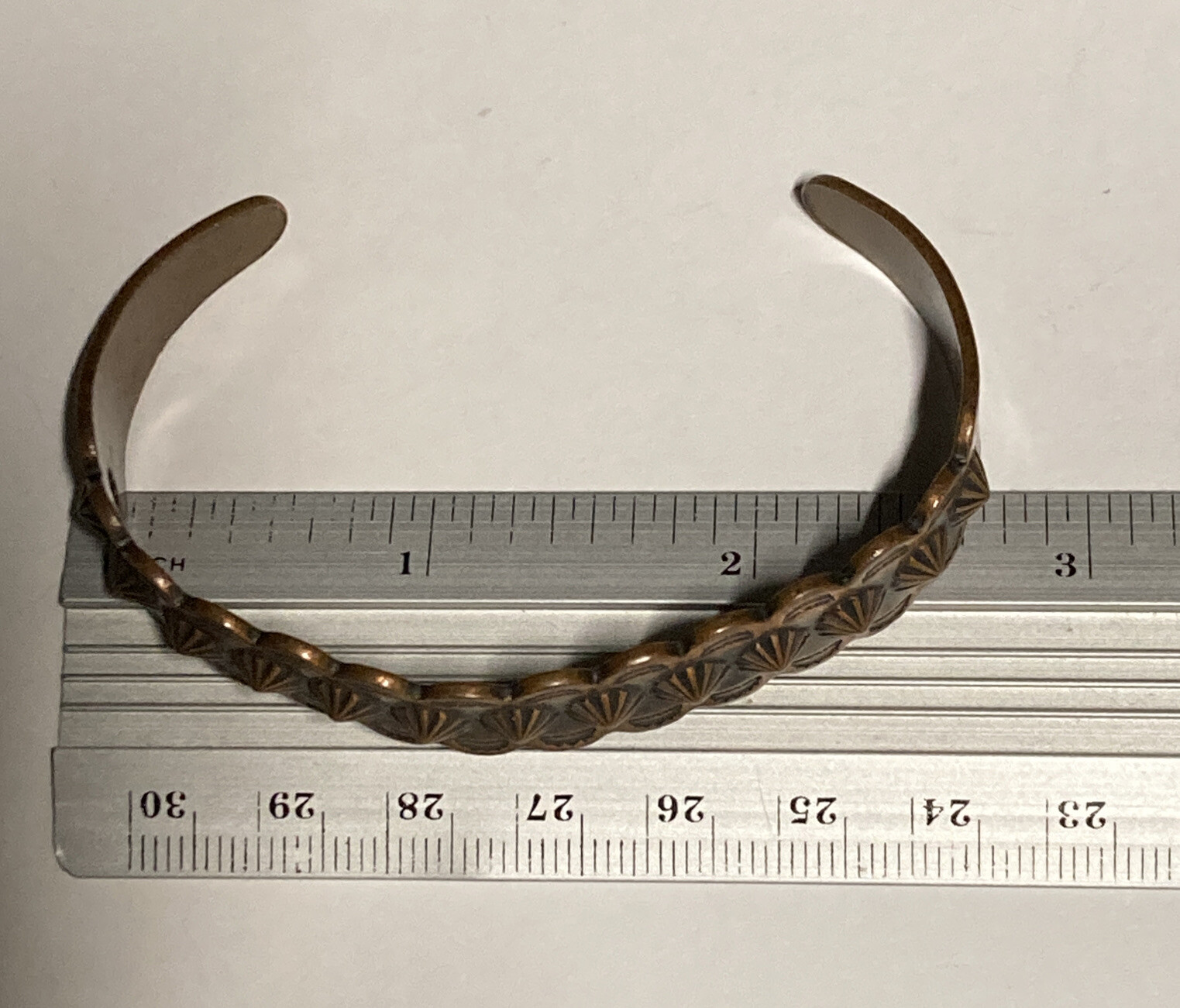 Vintage Native American Solid Copper Cuff Bracele… - image 9