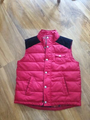 Barbour Boys Hiltop Red Lightweight Puffer Gilet /body Warmer 10