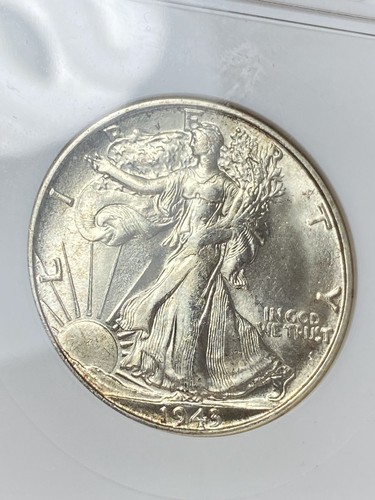 1943-S Walking Liberty Half ANACs Soapbox Vintage Old Holder MS64 Well Struck - Picture 4 of 8
