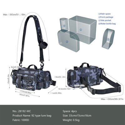 Sac étanche Pêche – Ceinture Ou épaule – Stockage Cannes, Leurres, Accessoires
