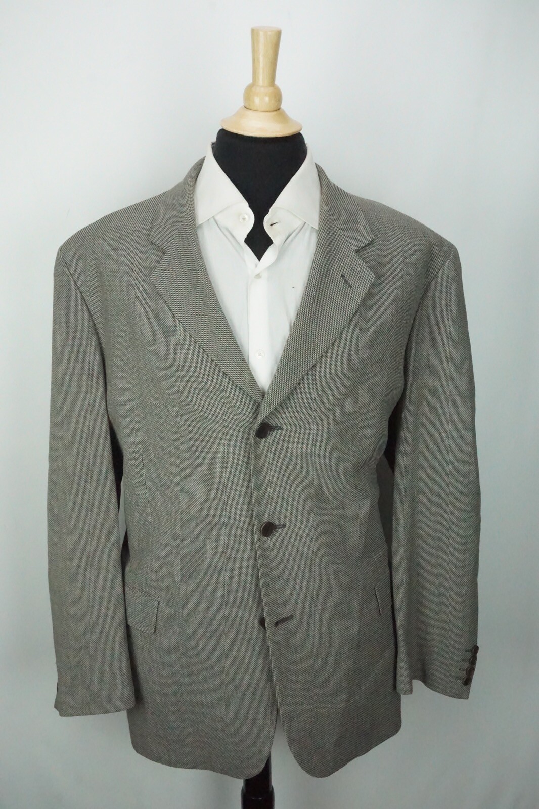 Giacca cappotto sportivo Yves Saint Laurent Pour Homme misto lana tessuto grigio nero 52