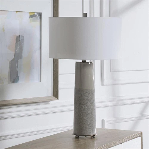 Uttermost Abdel Contemporary Ceramic and Iron Glaze Table Lamp in Gray - Picture 7 of 8