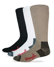 Wranglers Men's Cotton Non-Binding Mid Calf Boot Socks 2 Pair Pack