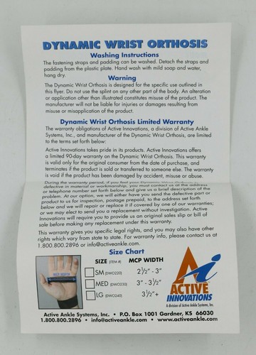 Active Innovations Handgelenkbandage - Größe Large (MCP Breite 3,5+) - Bild 4 von 5