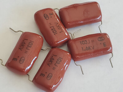 8pcs PIO Capacitor 0.01uF .01uF 1600V K75-12 / K40Y-9 Paper in 8pcs PIO Capacitor 0.01uF .01uF 1600V K75-12 / K40Y-9 Paper in