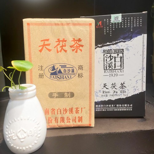 BAISHAXI Tian Fu Cha Anhua Golden Flowers Fucha Dark Tea 1000g Brick Fu Zhuan - Bild 1 von 8