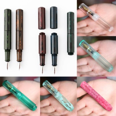 Wancai Acrylic/Ebonite Mini Short Pocket Fountain Pen Fine Nib Writing Office #s