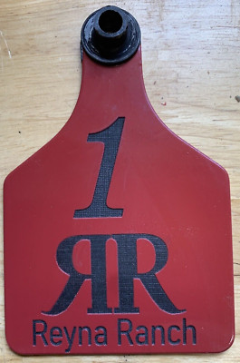 Lot of 75 (seventy-five) cattle cow ear tags custom personalized never fade.