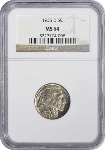 1935-D/D Buffalo Nickel RPM 5 MS64 NGC
