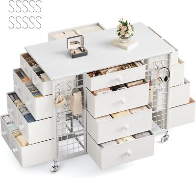 EnHomee White Closet Island W/ 24 Drawers Wardrobe Armoire Bedroom Closet Drawer