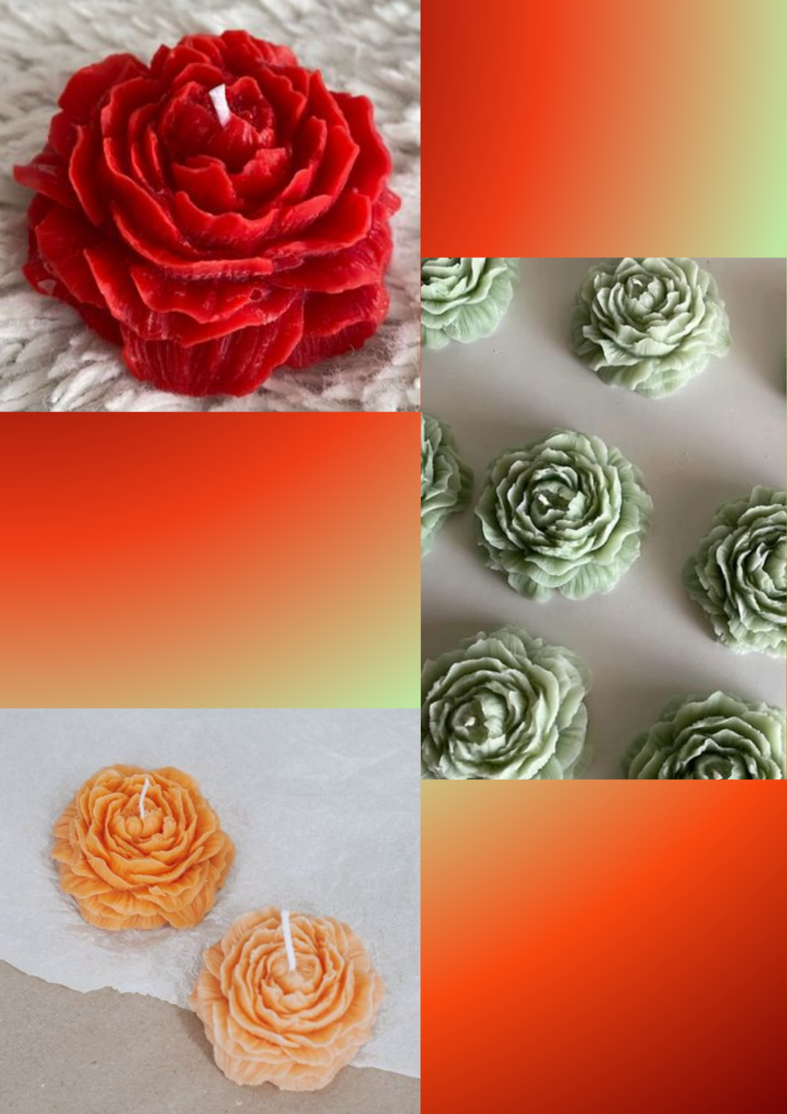 Candles Thanksgiving Christmas Customized Peony Flower Table Decor Dinner party-image