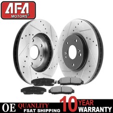 Front Drilled And Slotted Brake Rotors Pads Honda Fits Accord Acura Tsx Cl Tl