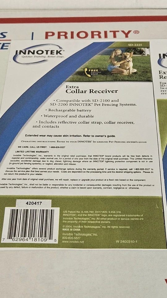 Cerca receptor coleira extra recarregável Innotek SD-2225 SD-2000-2100-2200 - Imagem 2 de 4