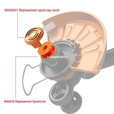 5 Stück WORX 50006531 WA6531 WORX GT Spulenkappe Abdeckung für Worx Akku Rasentrimmer