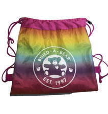 Build a Bear BAB Drawstring Bag Rainbow COLORFUL backpack